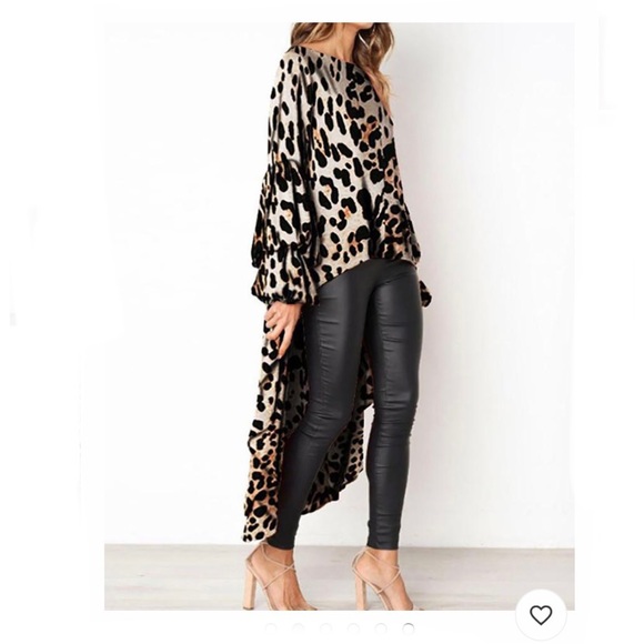 Animal Print High Low Blouse - Picture 2 of 4